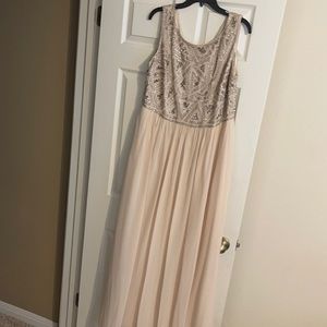 Tan sequin dress. Adrianna papell brand